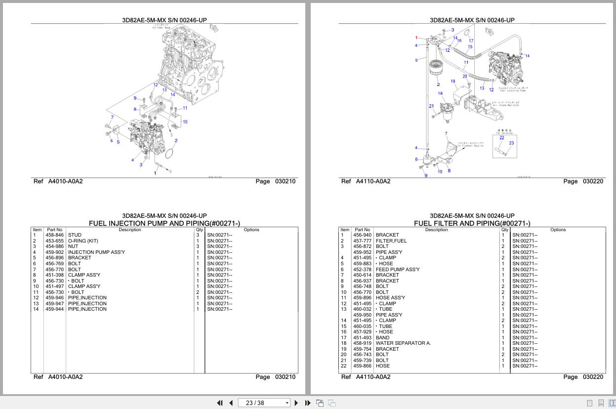 Komatsu Engine 3D82AE 5M MX 00246 UP Parts Catalog (2)