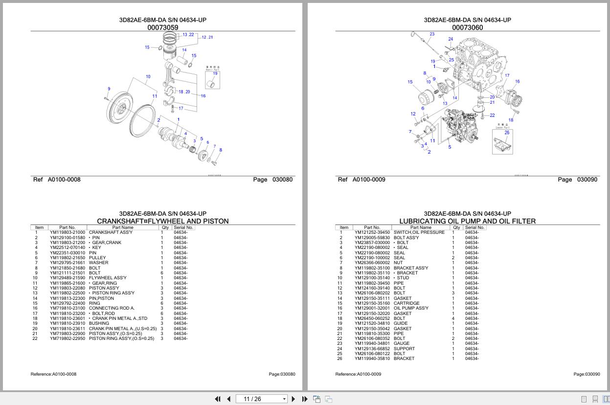 Komatsu Engine 3D82AE 6BM DA 04634 UP Parts Catalog (2)