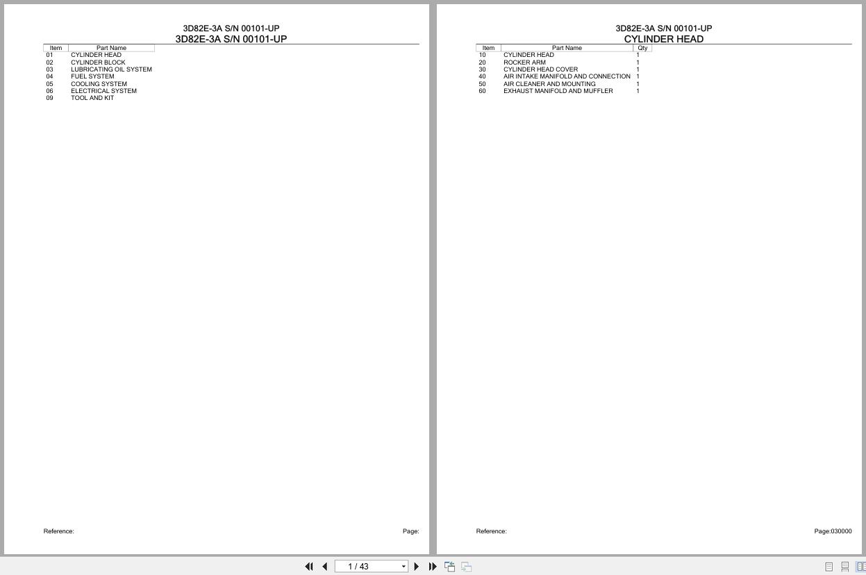 Komatsu Engine 3D82E 3A 00101 UP Parts Catalog (1)