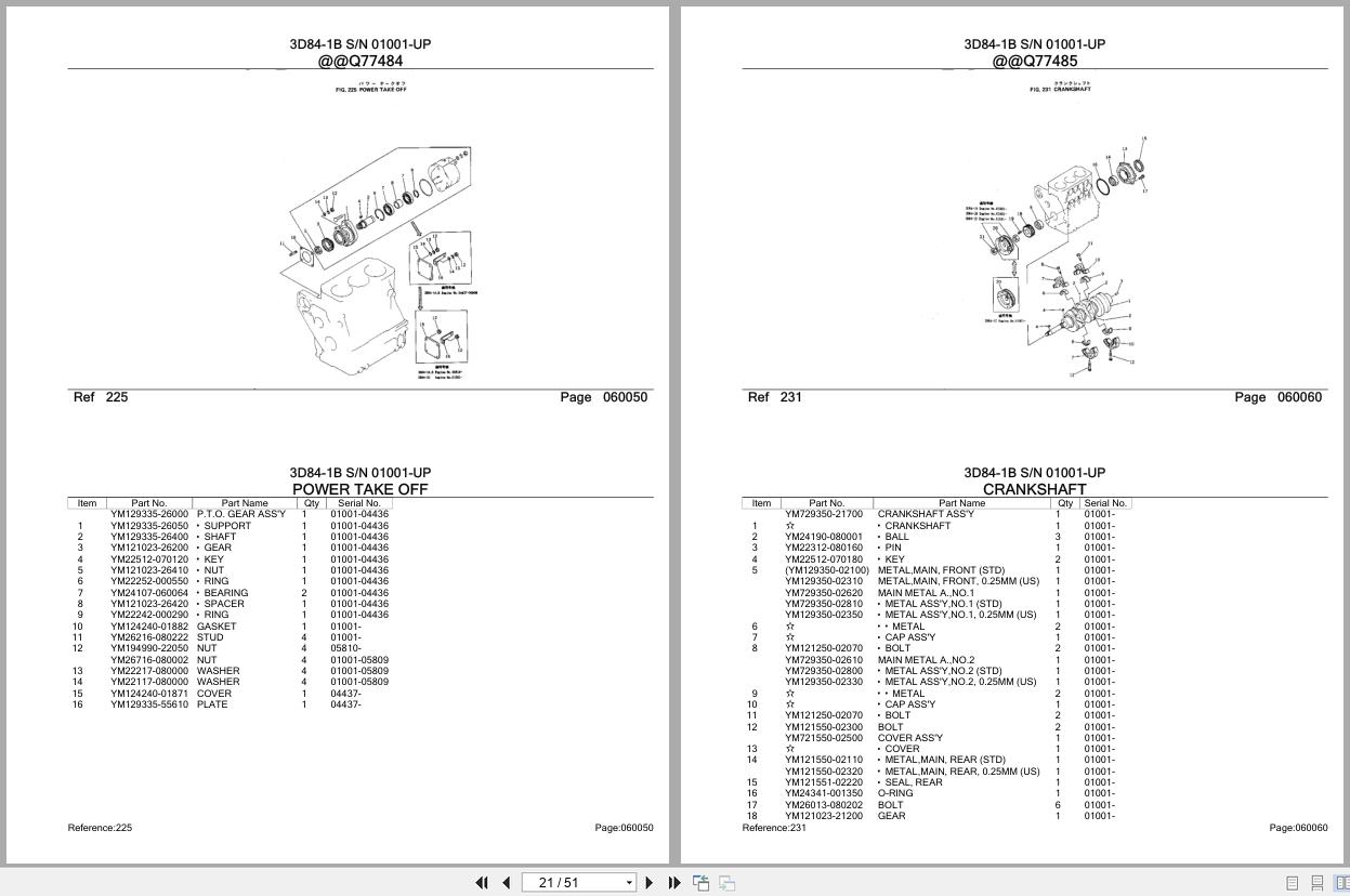 Komatsu Engine 3D84 1B 01001 UP Parts Catalog (2)