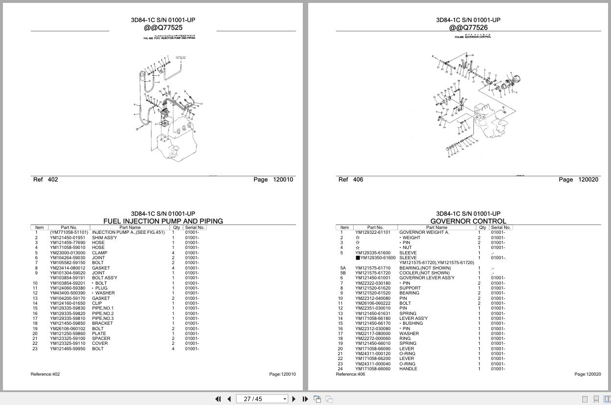 Komatsu Engine 3D84 1C 01001 UP Parts Catalog (2)