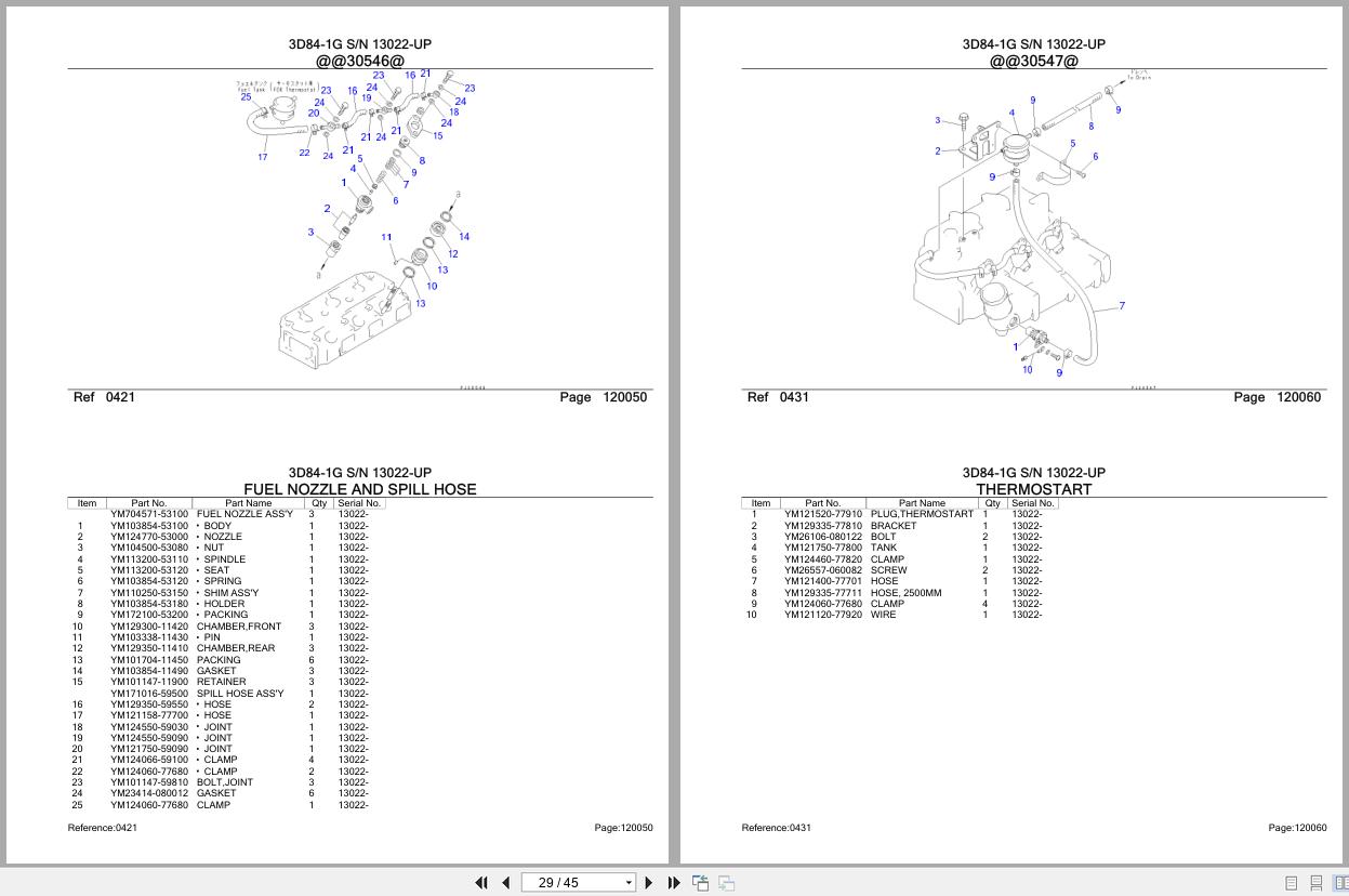 Komatsu Engine 3D84 1G 13022 UP Parts Catalog (2)