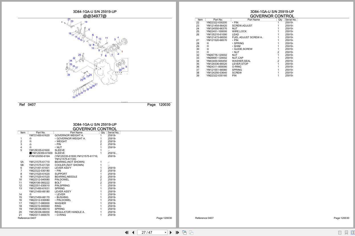 Komatsu Engine 3D84 1GA U 25919 UP Parts Catalog (2)