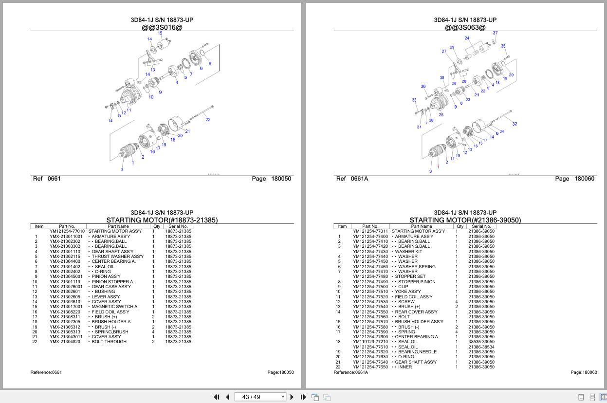 Komatsu Engine 3D84 1J 18873 UP Parts Catalog (2)