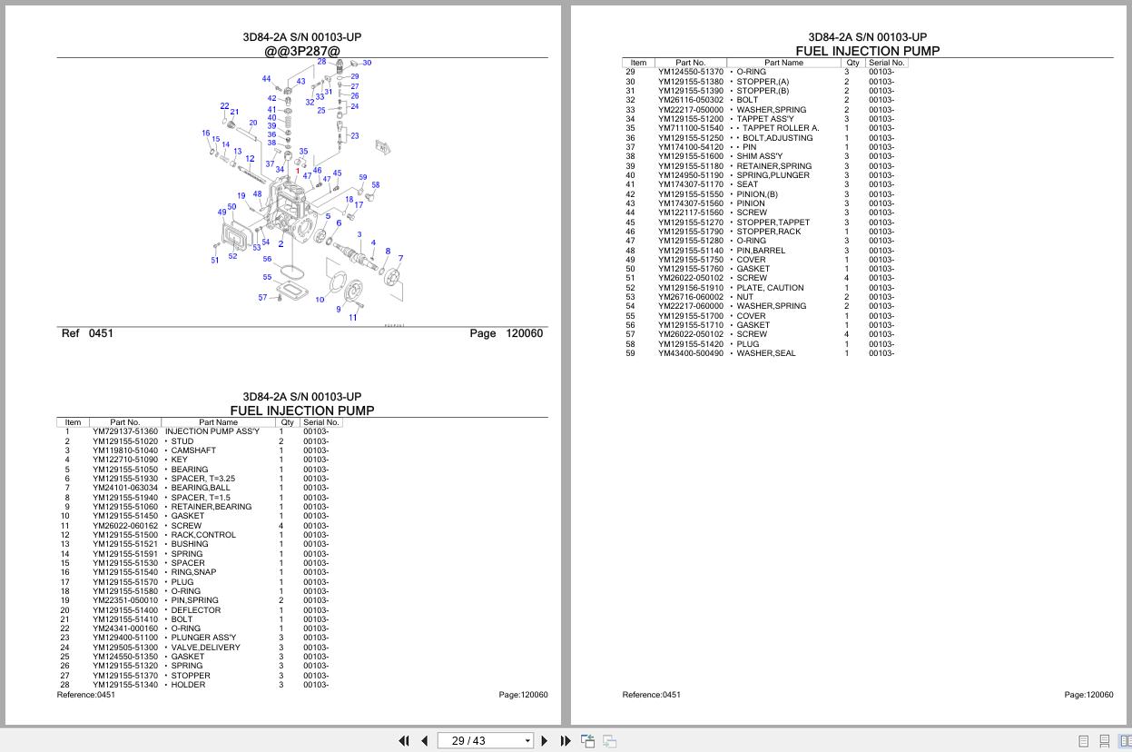 Komatsu Engine 3D84 2A 00103 UP Parts Catalog (2)