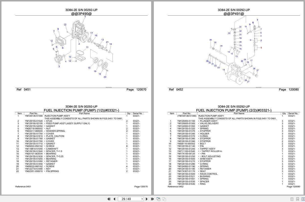 Komatsu Engine 3D84 2E 00292 UP Parts Catalog (2)