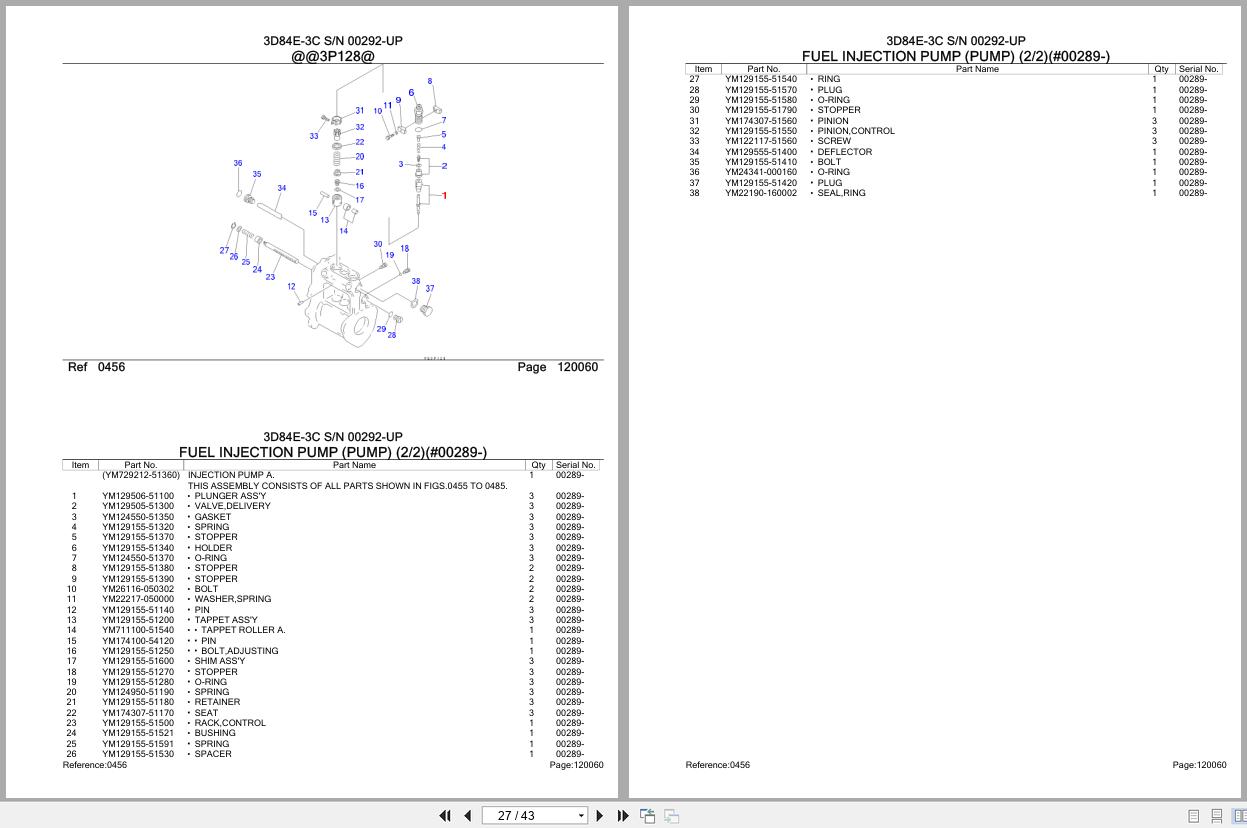 Komatsu Engine 3D84E 3C 00292 UP Parts Catalog (2)