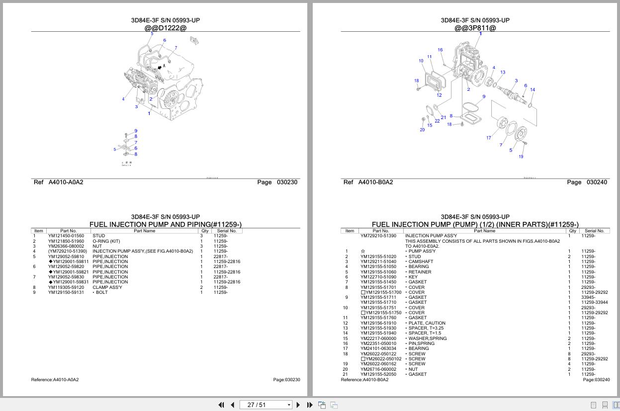 Komatsu Engine 3D84E 3F 05993 UP Parts Catalog (2)