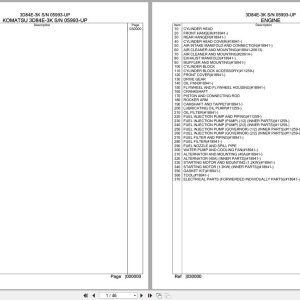 Komatsu Engine 3D84E 3K 05993 UP Parts Catalog (1)