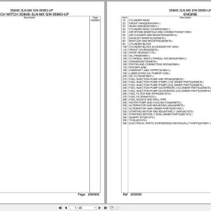 Komatsu Engine 3D84E 3LN MX 05993 UP Parts Catalog (1)