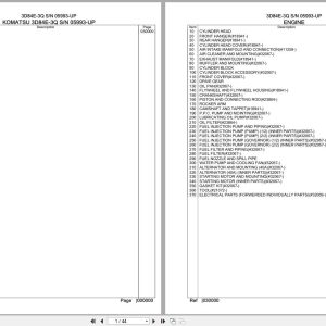 Komatsu Engine 3D84E 3Q 05993 UP Parts Catalog (1)
