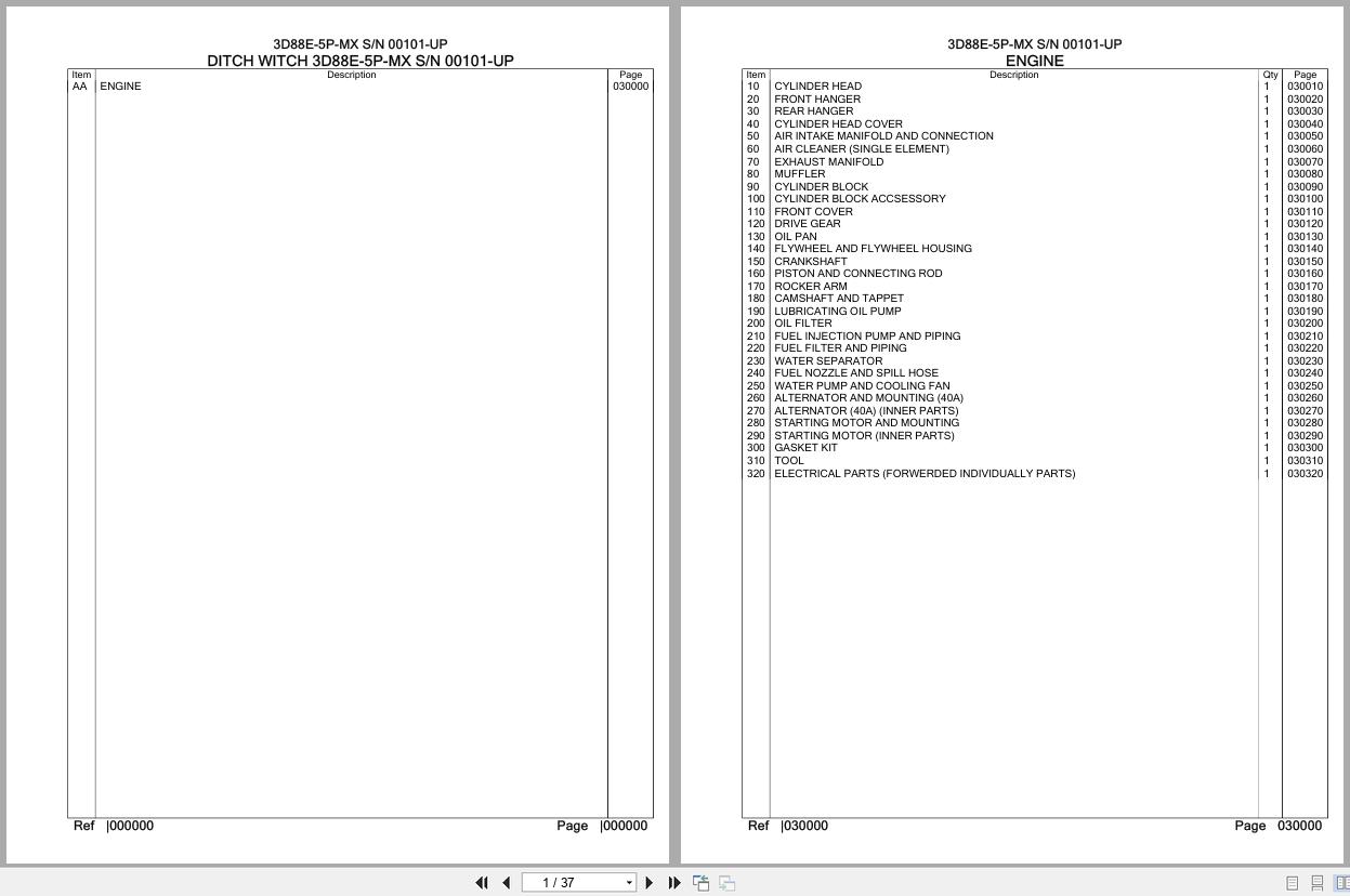 Komatsu Engine 3D88E 5P MX 00101 UP Parts Catalog (1)
