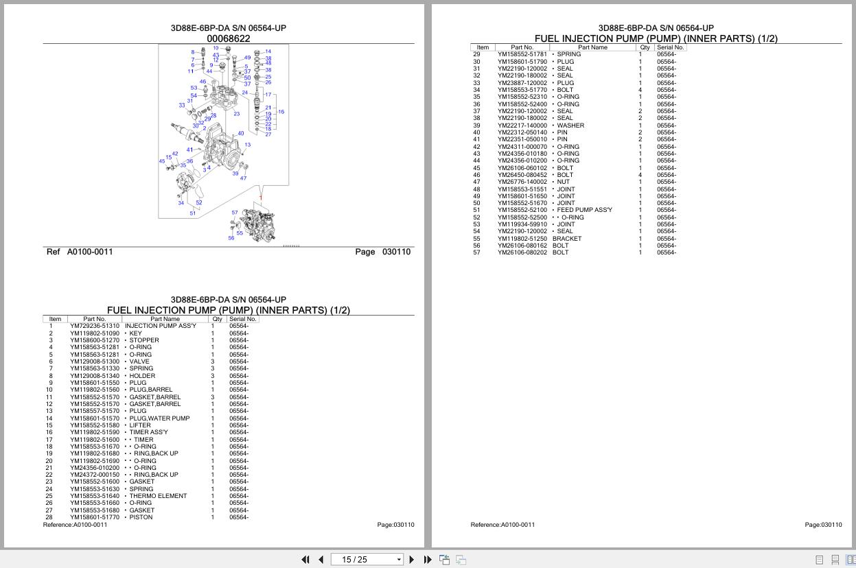 Komatsu Engine 3D88E 6BP DA 06564 UP Parts Catalog (2)