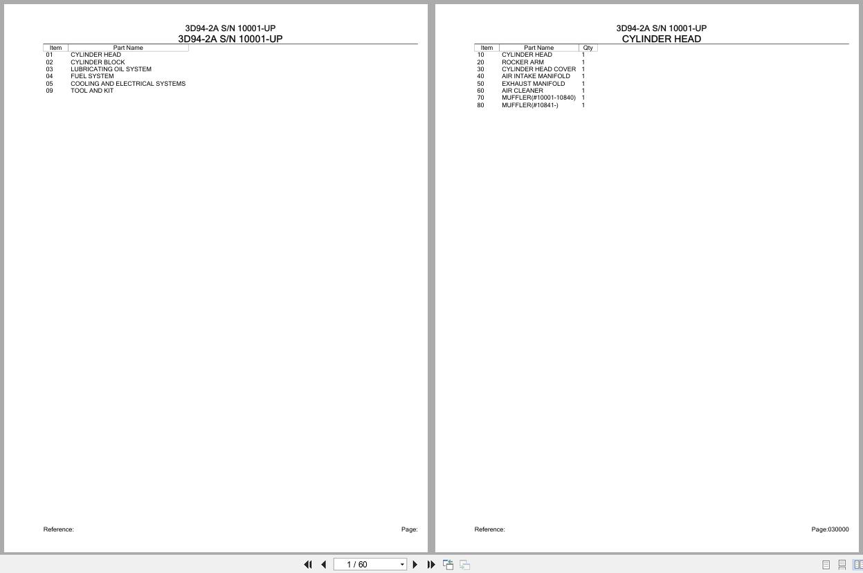 Komatsu Engine 3D94 2A 10001 UP Parts Catalog (1)