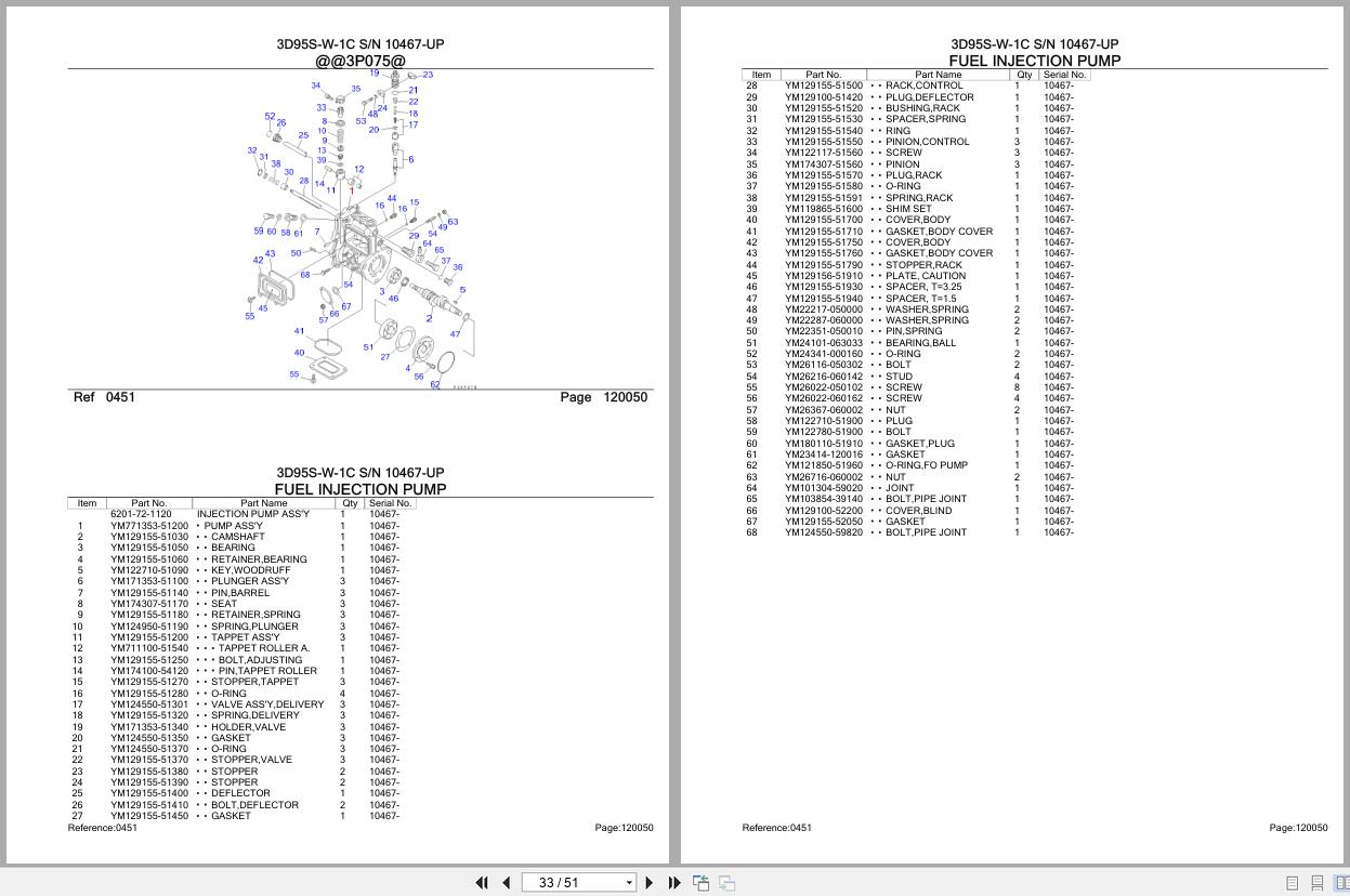 Komatsu Engine 3D95S W 1C 10467 UP Parts Catalog (2)