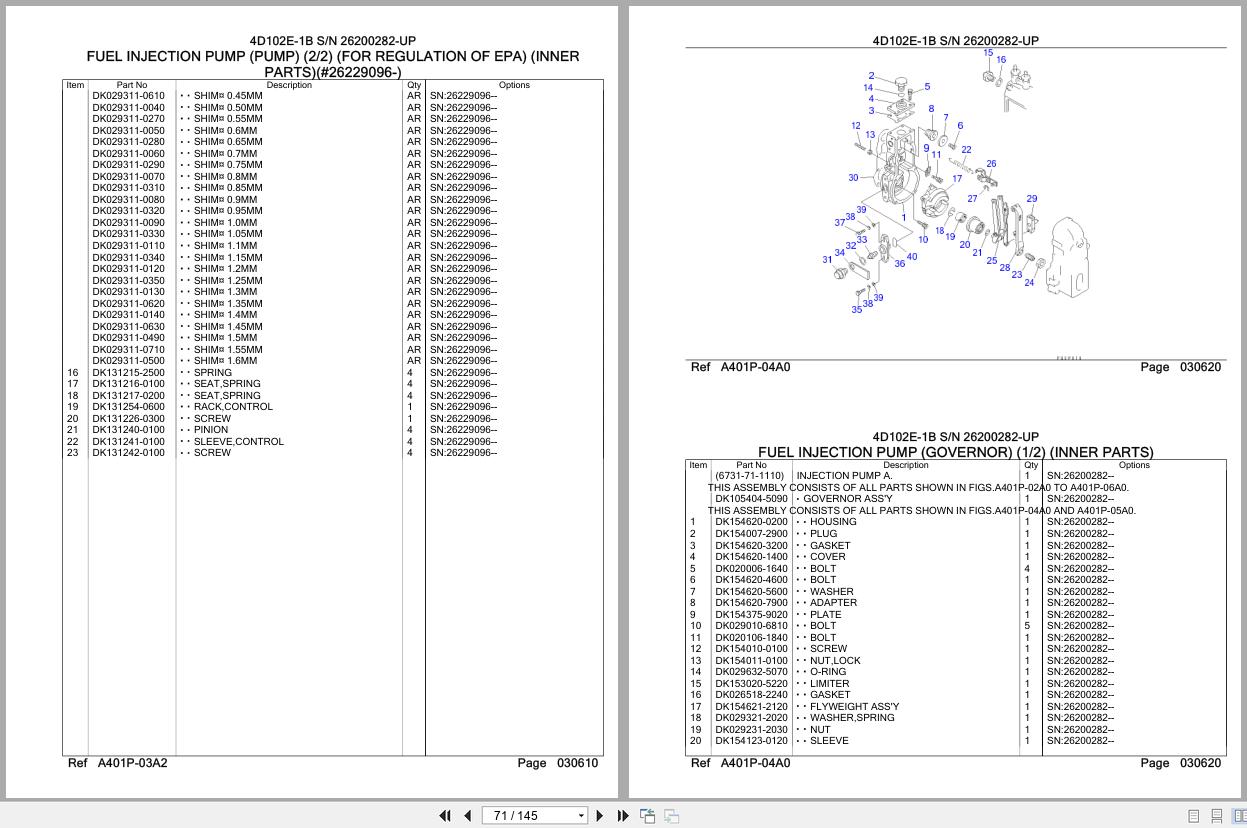 Komatsu Engine 4D102E 1B 26200282 UP Parts Catalog (2)
