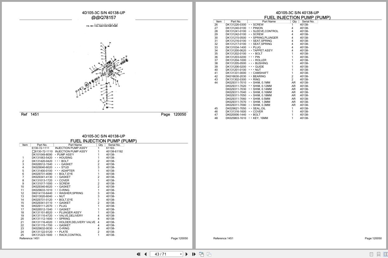 Komatsu Engine 4D105 3C 40138 UP Parts Catalog (2)
