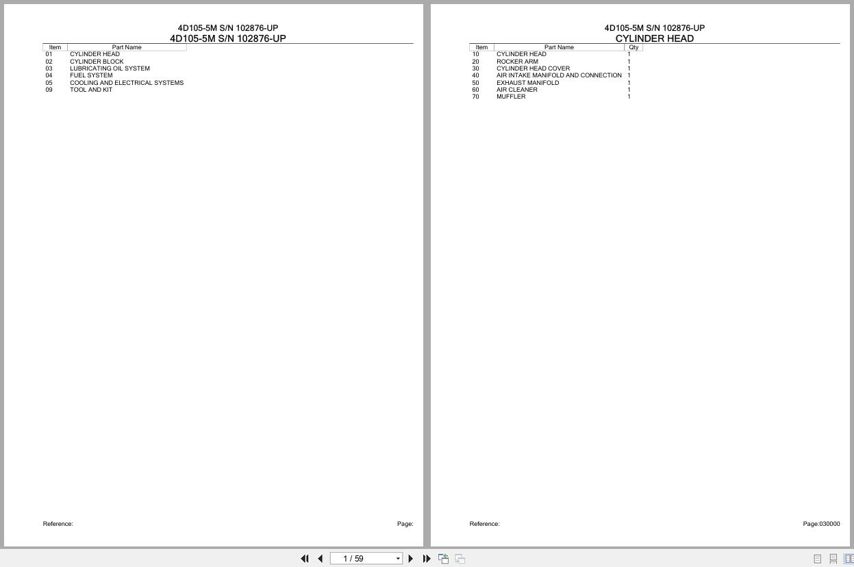 Komatsu Engine 4D105 5M 102876 UP Parts Catalog (1)
