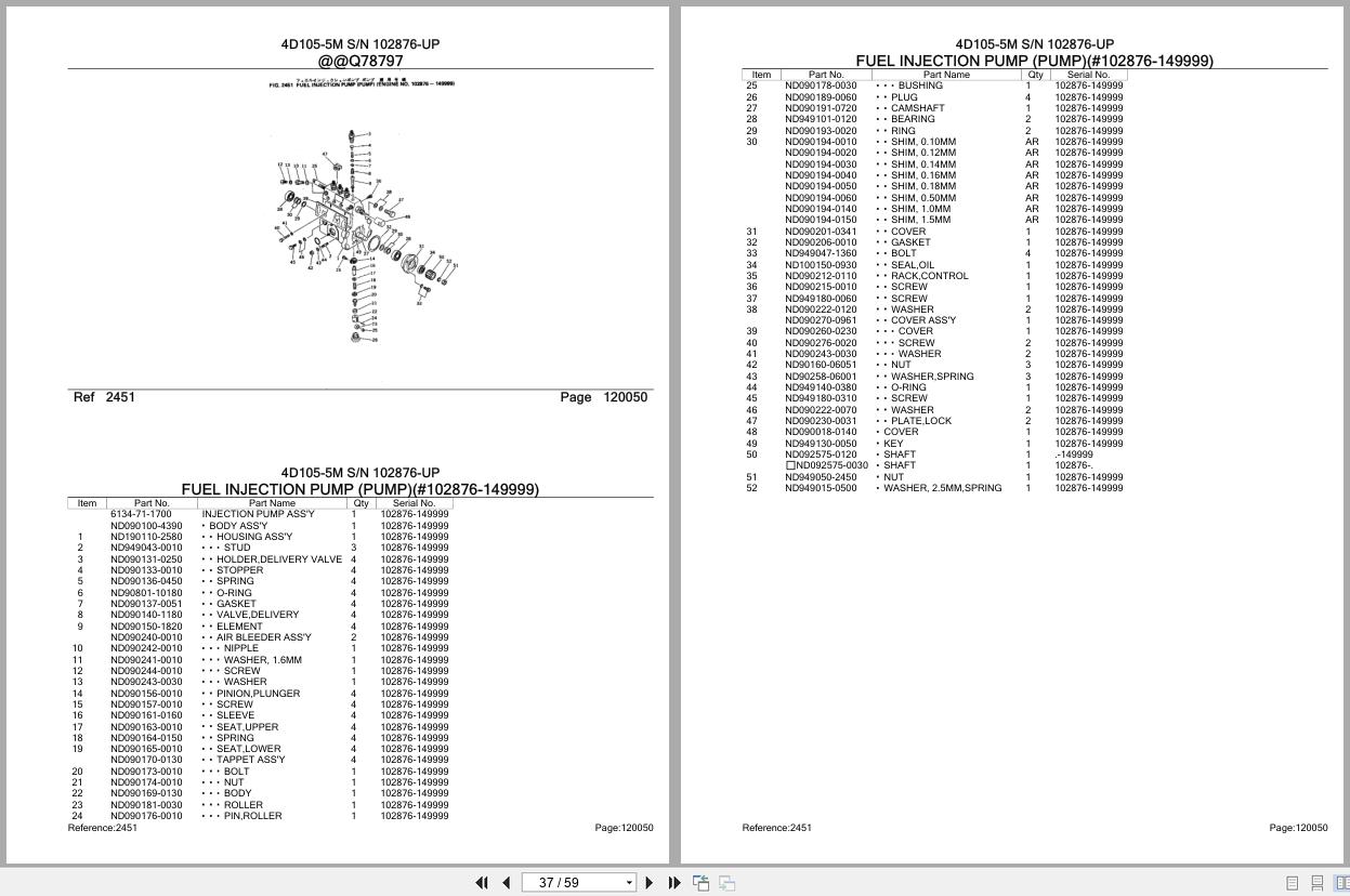 Komatsu Engine 4D105 5M 102876 UP Parts Catalog (2)
