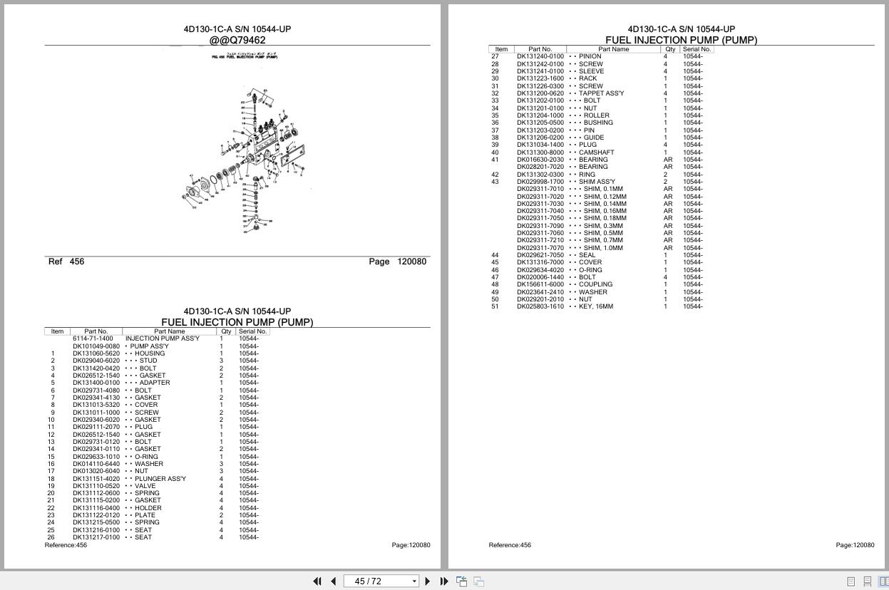 Komatsu Engine 4D130 1C A 10544 UP Parts Catalog (2)