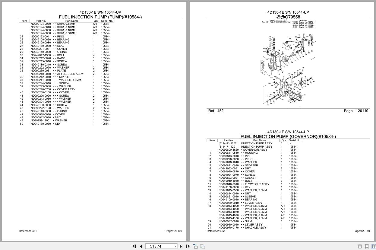 Komatsu Engine 4D130 1E 10544 UP Parts Catalog (2)