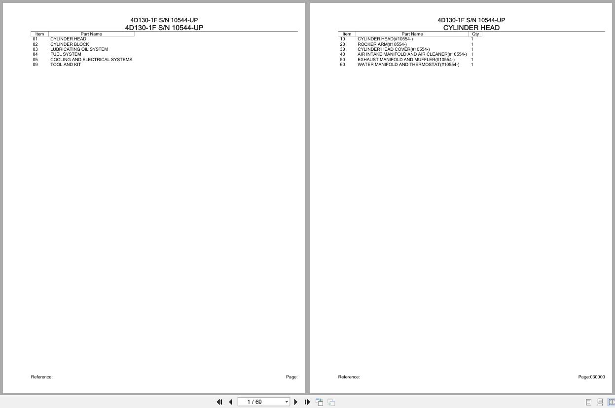 Komatsu Engine 4D130 1F 10544 UP Parts Catalog (1)