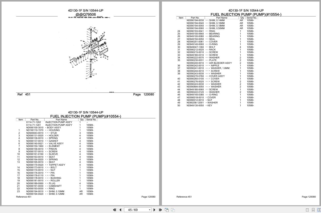 Komatsu Engine 4D130 1F 10544 UP Parts Catalog (2)