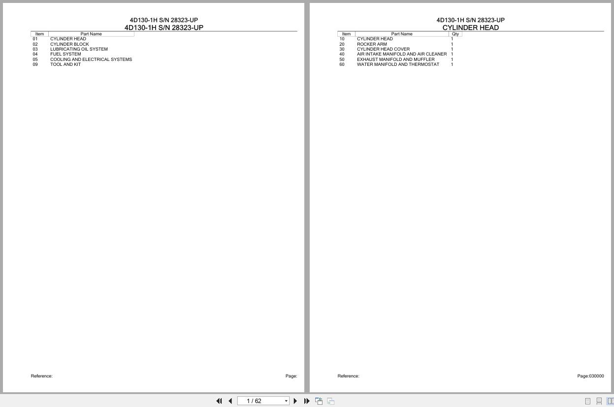 Komatsu Engine 4D130 1H 28323 UP Parts Catalog (1)