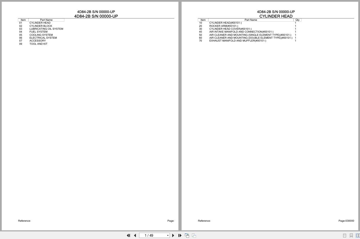 Komatsu Engine 4D84 2B 00000 UP Parts Catalog (1)
