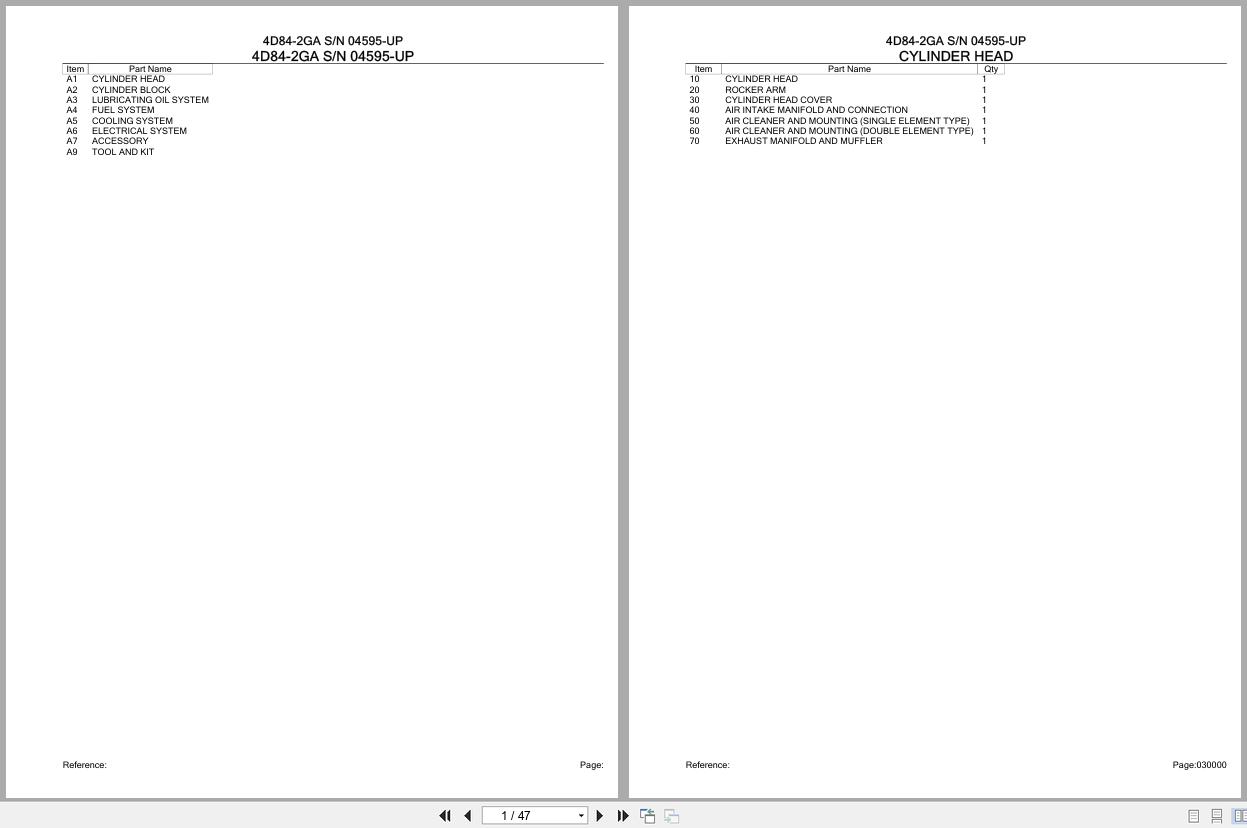 Komatsu Engine 4D84 2GA 04595 UP Parts Catalog (1)