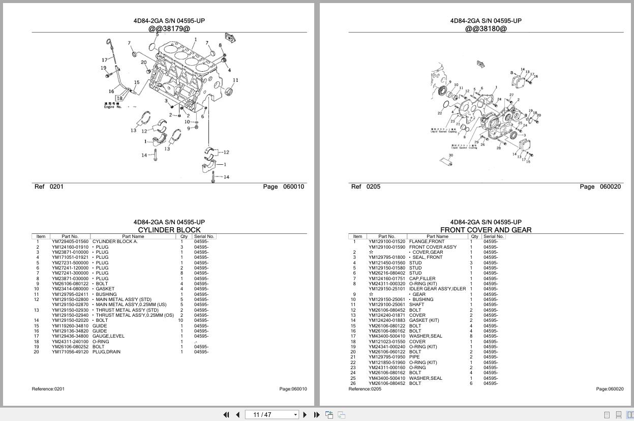 Komatsu Engine 4D84 2GA 04595 UP Parts Catalog (2)
