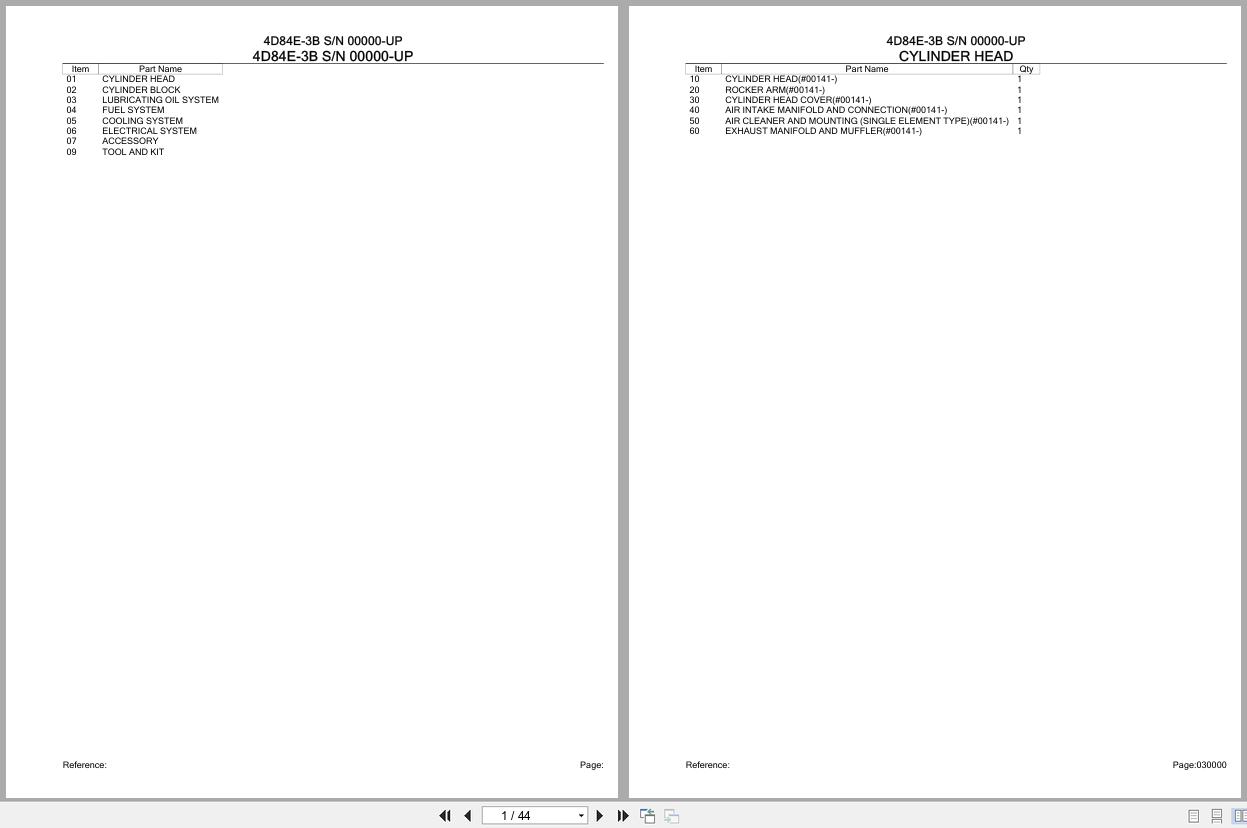 Komatsu Engine 4D84E 3B 00000 UP Parts Catalog (1)