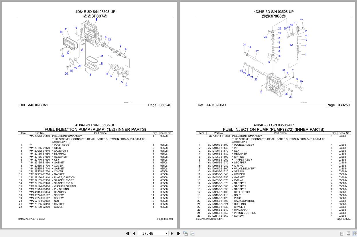 Komatsu Engine 4D84E 3D 03508 UP Parts Catalog (2)
