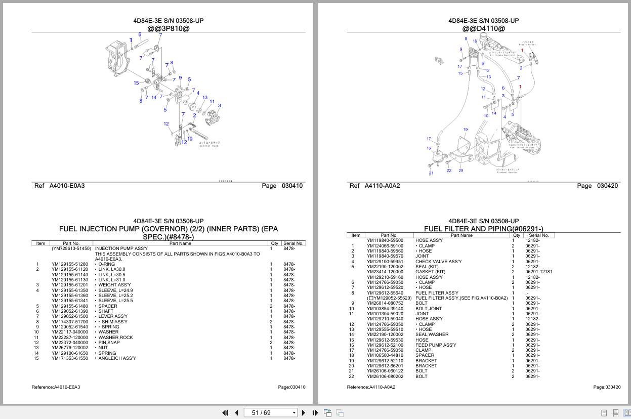 Komatsu Engine 4D84E 3E 03508 UP Parts Catalog (2)