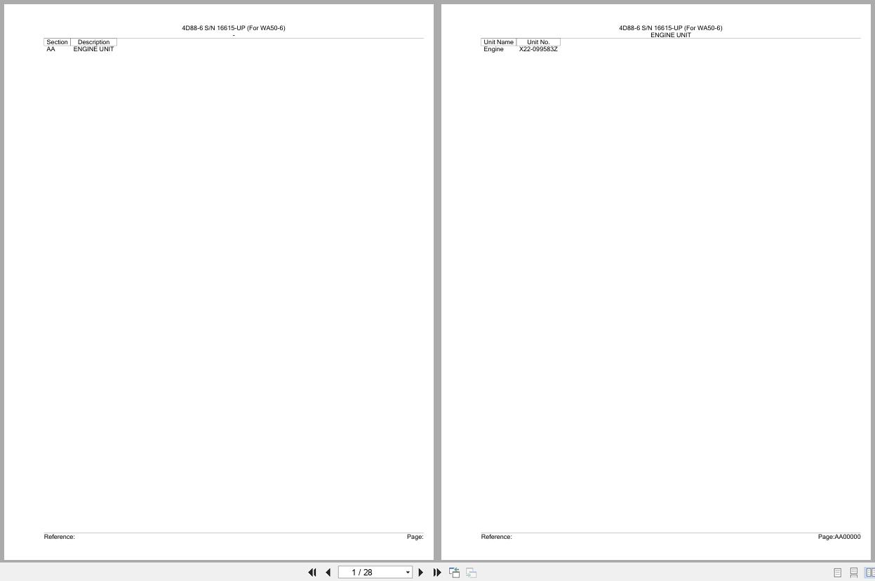 Komatsu Engine 4D88 6 16615 UP Parts Catalog (1)