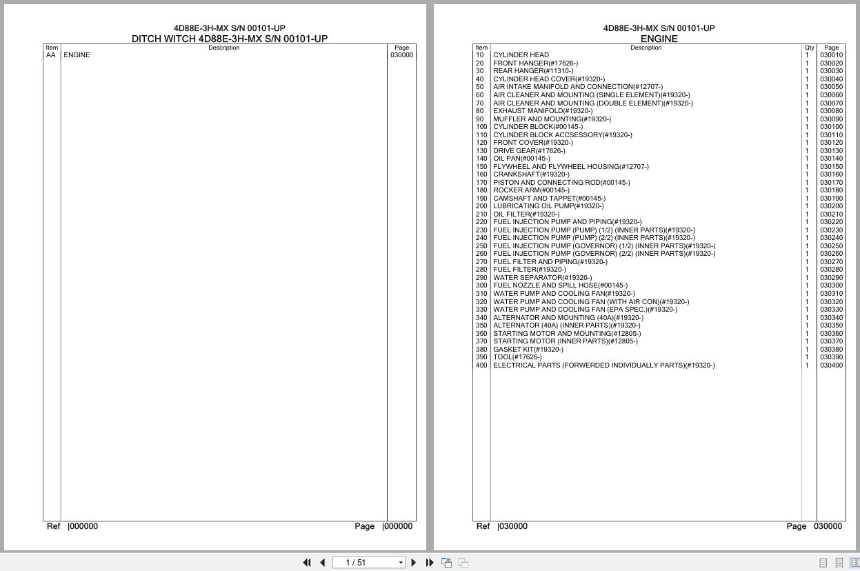 Komatsu Engine 4D88E 3H MX 00101 UP Parts Catalog (1)