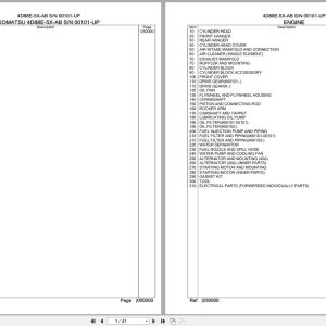 Komatsu Engine 4D88E 5X AB 00101 UP Parts Catalog (1)