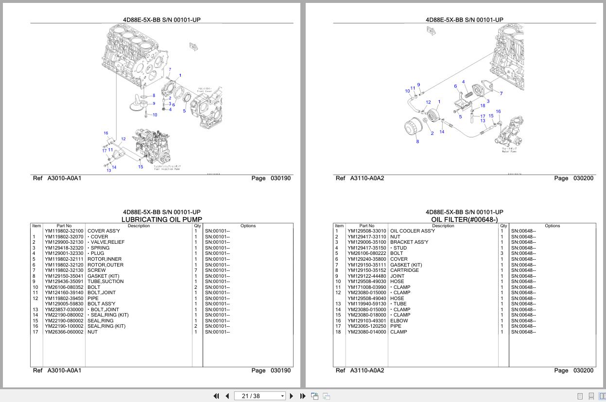 Komatsu Engine 4D88E 5X BB 00101 UP Parts Catalog (2)