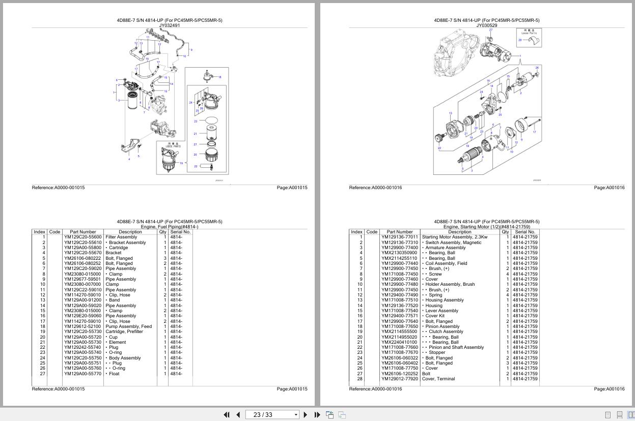Komatsu Engine 4D88E 7 4814 UP Parts Catalog (2)