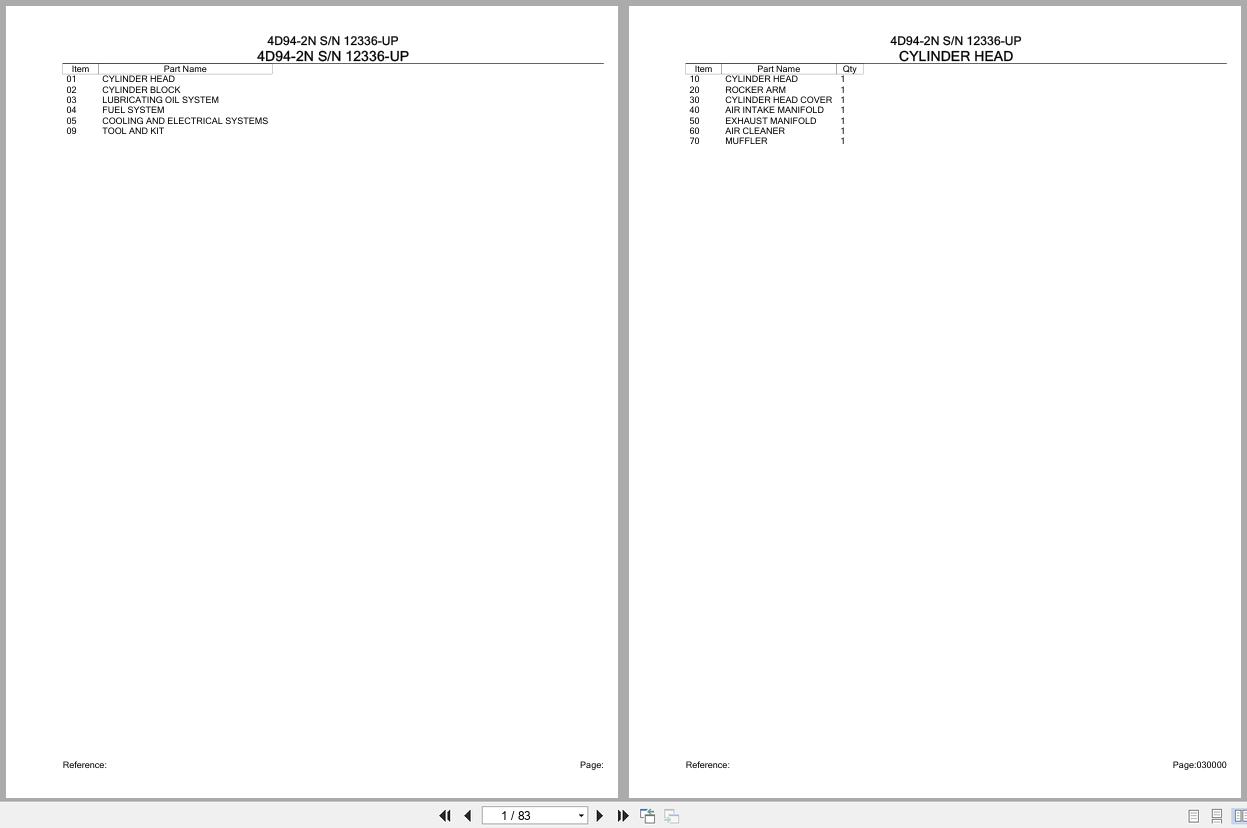 Komatsu Engine 4D94 2N 12336 UP Parts Catalog (1)