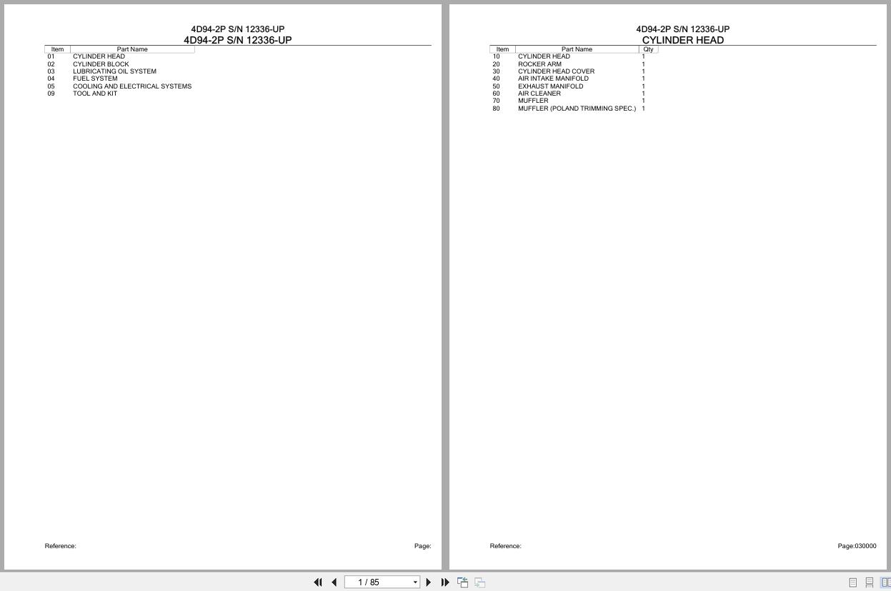 Komatsu Engine 4D94 2P 12336 UP Parts Catalog (1)