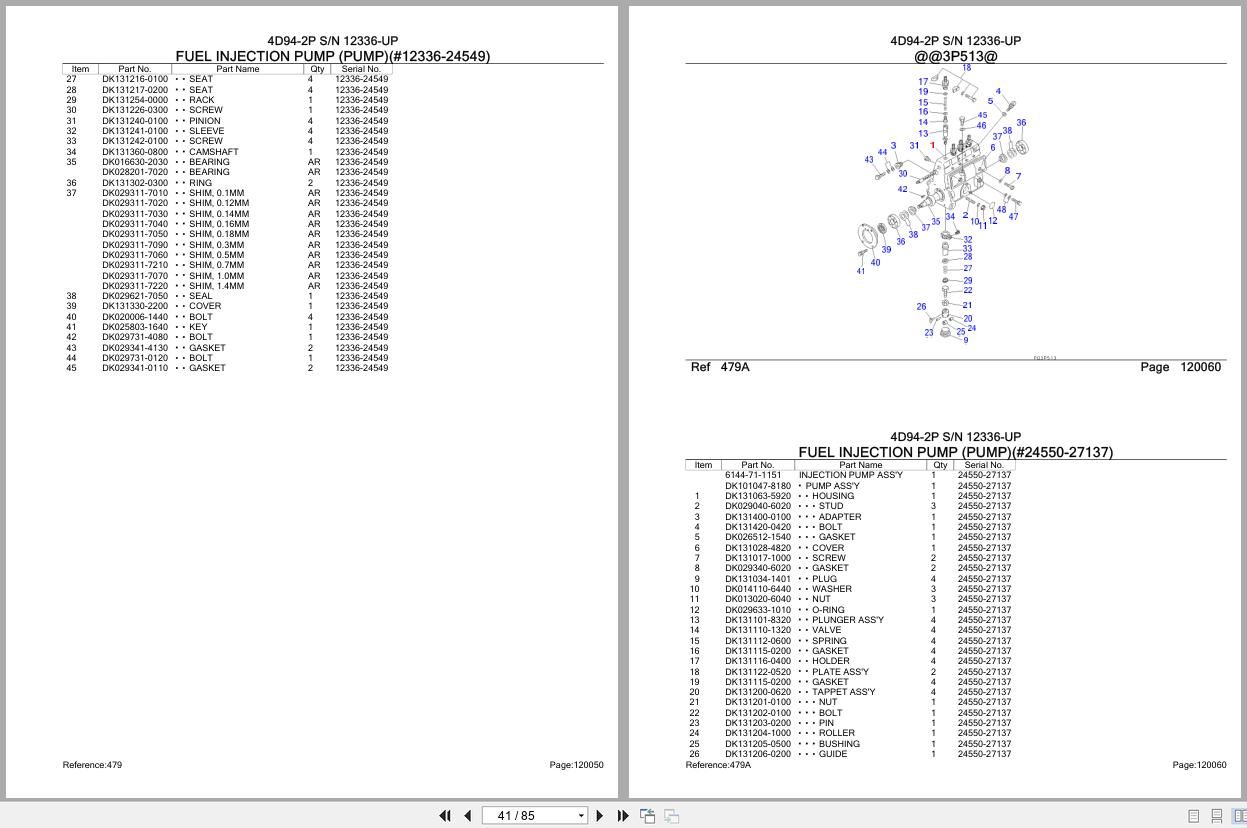 Komatsu Engine 4D94 2P 12336 UP Parts Catalog (2)