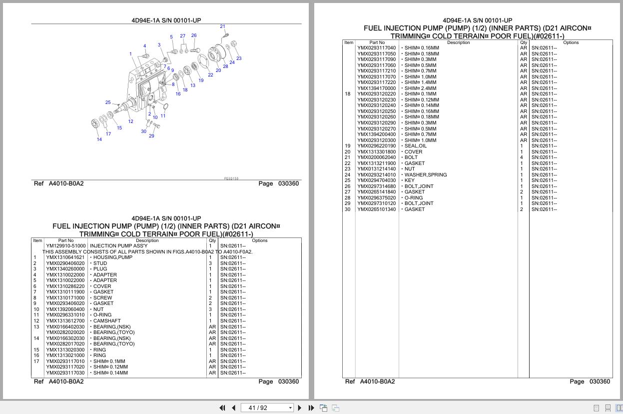 Komatsu Engine 4D94E 1A 00101 UP Parts Catalog (2)