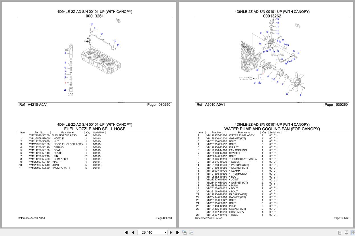 Komatsu Engine 4D94LE 2Z AD 00101 UP Parts Catalog (2)