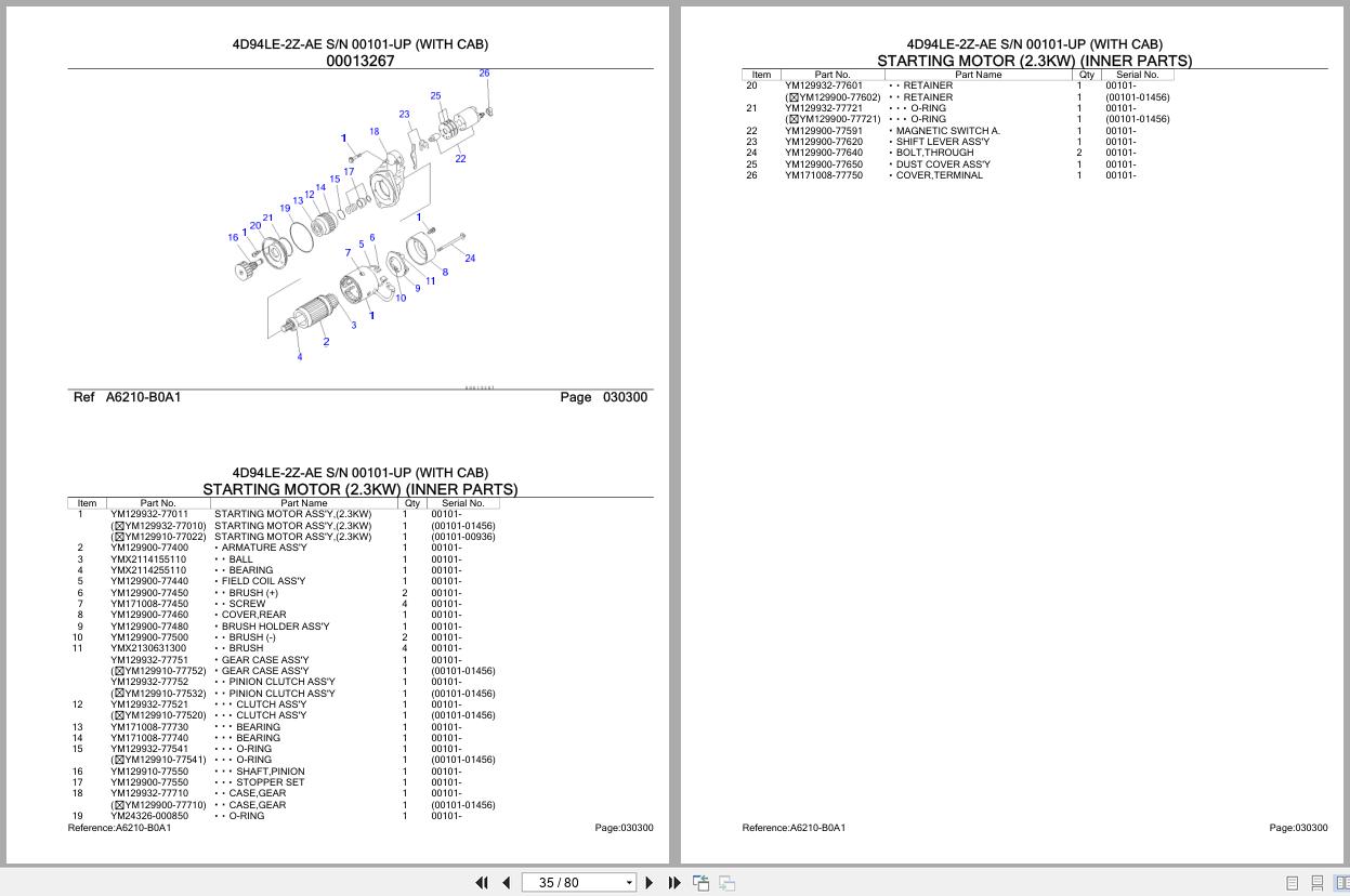 Komatsu Engine 4D94LE 2Z AE 00101 UP Parts Catalog (2)