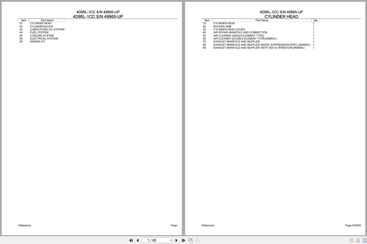 Komatsu Engine 4D95L 1CC 49965 UP Parts Catalog (1)