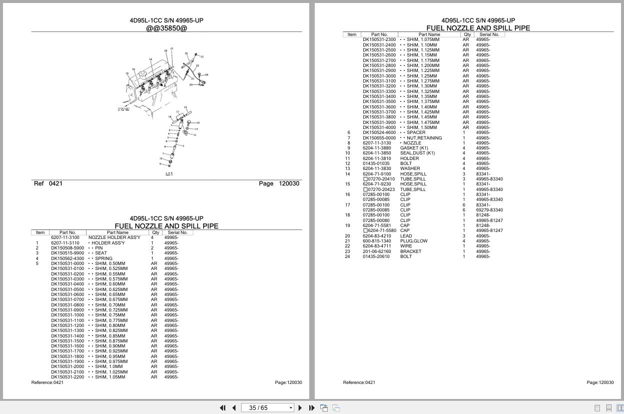 Komatsu Engine 4D95L 1CC 49965 UP Parts Catalog (2)