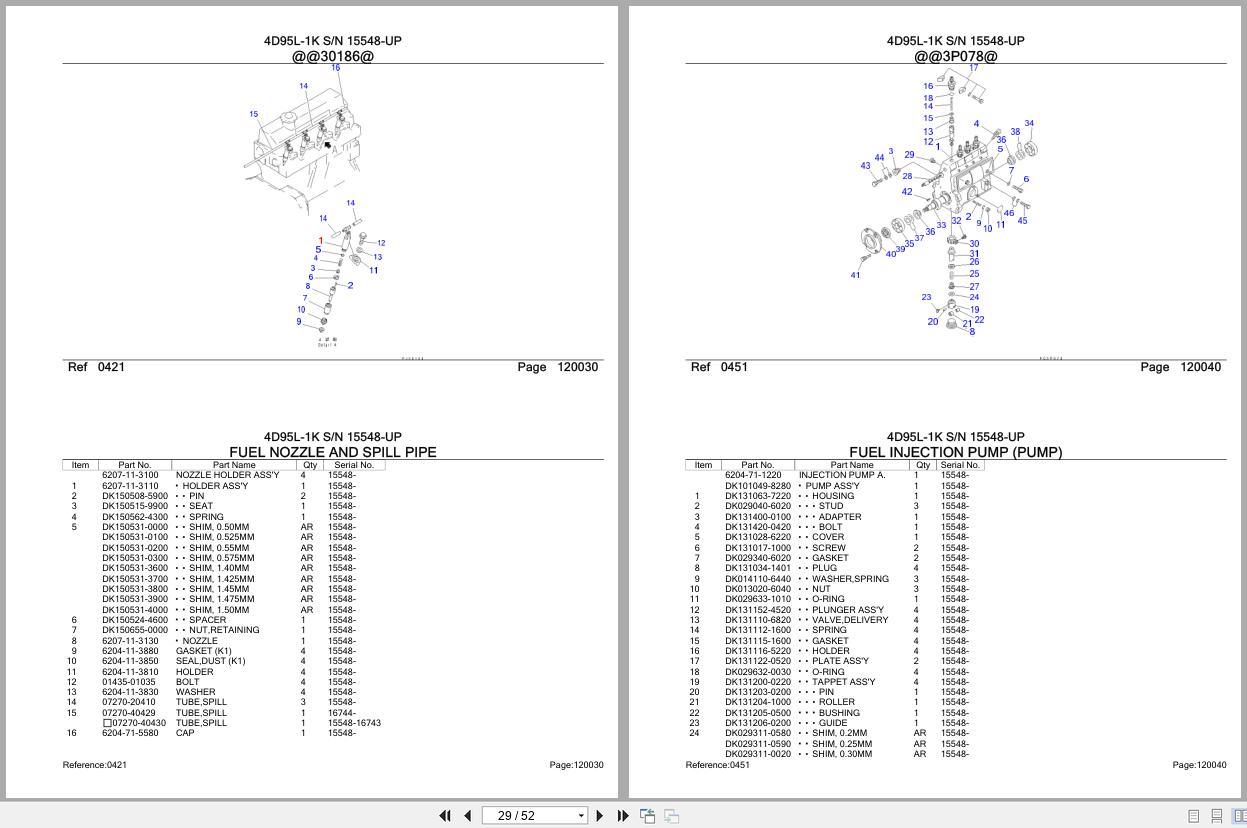 Komatsu Engine 4D95L 1K 15548 UP Parts Catalog (2)