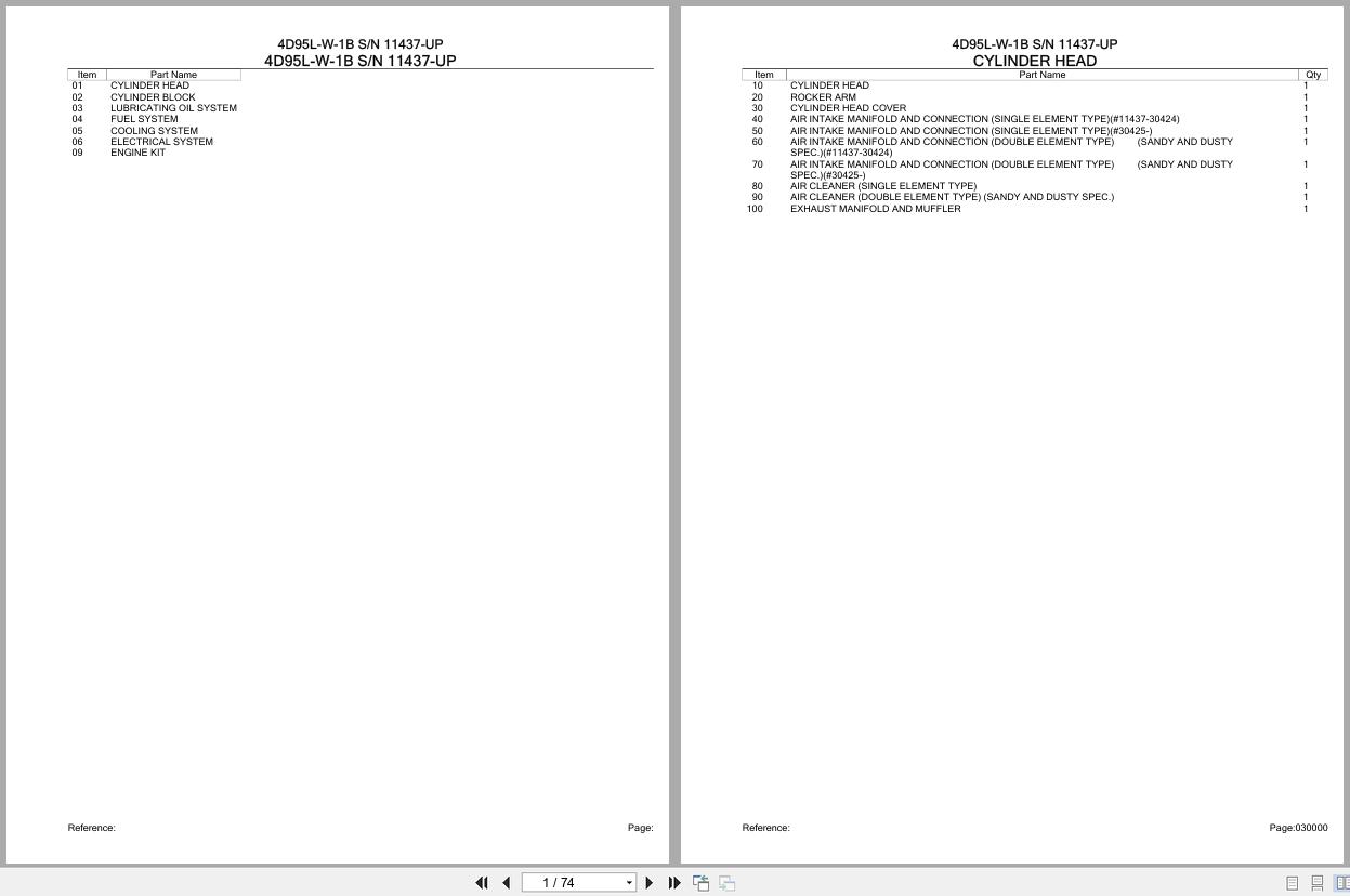 Komatsu Engine 4D95L W 1B 11437 UP Parts Catalog (1)
