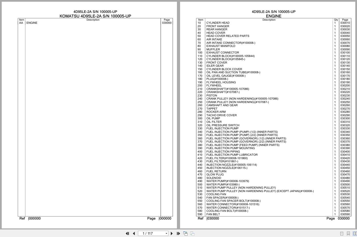 Komatsu Engine 4D95LE 2A 100005 UP Parts Catalog (1)